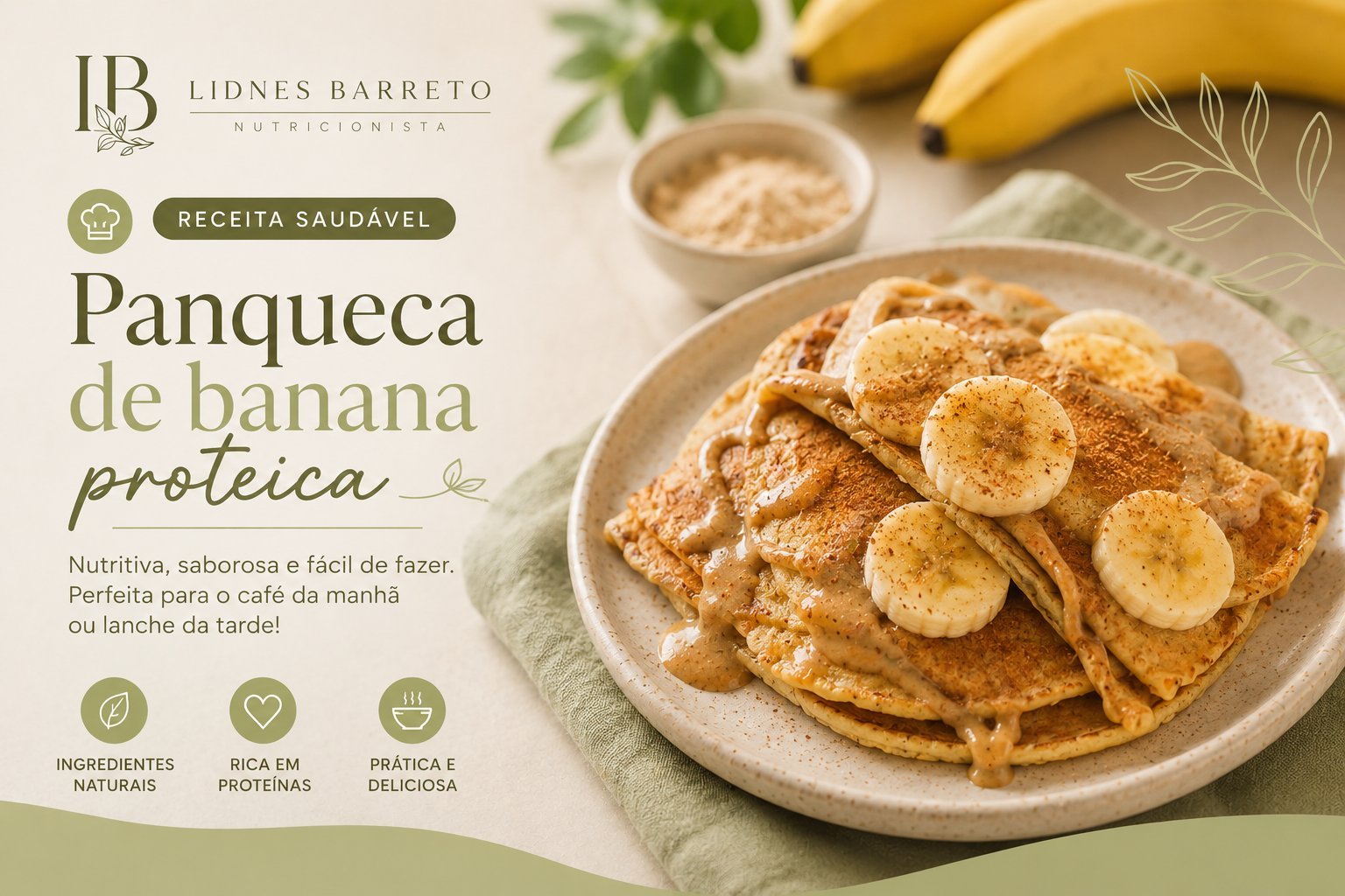 Panqueca de banana proteica